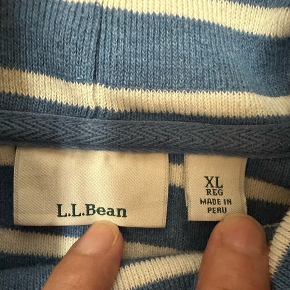 L.L. Bean Blue and White Striped Blouse - Picture 5 of 10
